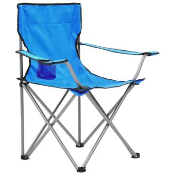 Camping Table and Chair Set 3 Pieces Blue