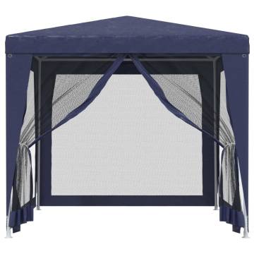 Party Tent with 4 Mesh Sidewalls Blue 2.5x2.5 m HDPE