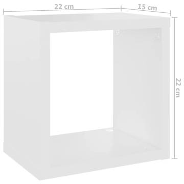 Wall Cube Shelves 6 pcs White 22x15x22 cm