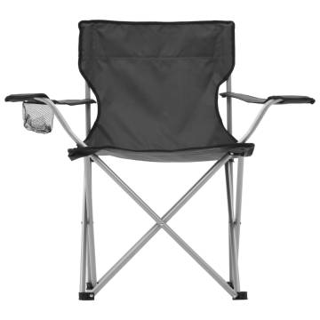 Camping Table and Chair Set 3 Pieces Grey