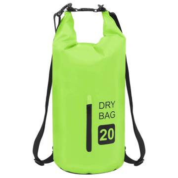 Dry Bag with Zipper Green 20 L PVC