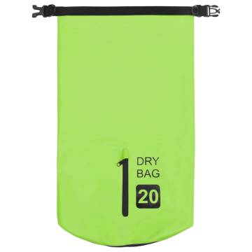 Dry Bag with Zipper Green 20 L PVC