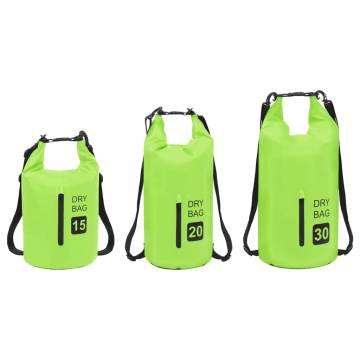 Dry Bag with Zipper Green 20 L PVC