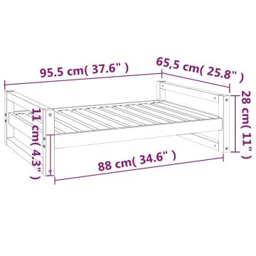 Dog Bed 95.5x65.5x28 cm Solid Pine Wood