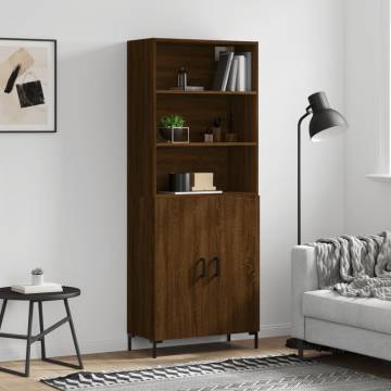 Highboard Brown Oak 69.5x34x180 cm Engineered Wood