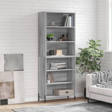 Highboard Grey Sonoma 69.5x32.5x180 cm Engineered Wood