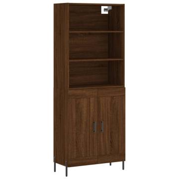 Highboard Brown Oak 69.5x34x180 cm Engineered Wood