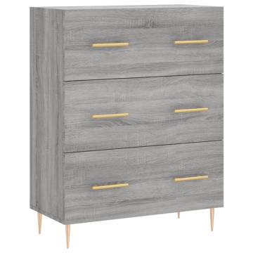 Highboard Grey Sonoma 69.5x34x180 cm Engineered Wood