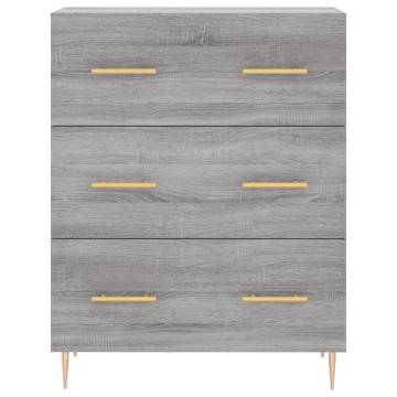 Highboard Grey Sonoma 69.5x34x180 cm Engineered Wood