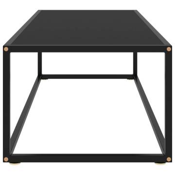 Coffee Table Black with Black Glass 120x50x35 cm