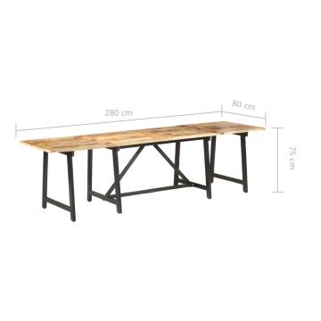 Extendable Dining Table 280x80x75 cm Solid Mango Wood