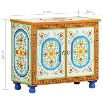 Hand Painted Sideboard 70x35x60 cm Solid Mango Wood