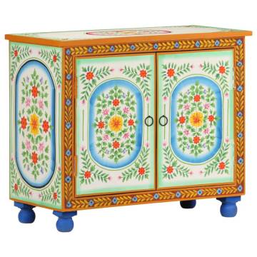 Hand Painted Sideboard 70x35x60 cm Solid Mango Wood