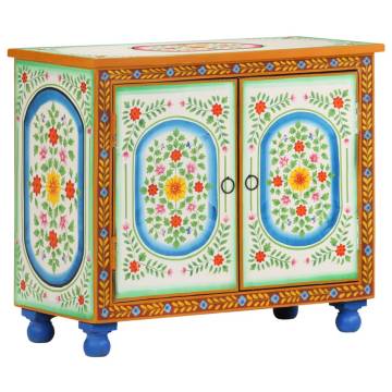 Hand Painted Sideboard 70x35x60 cm Solid Mango Wood