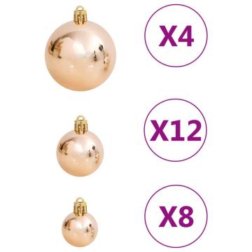 111 Piece Christmas Bauble Set Rose Gold Polystyrene