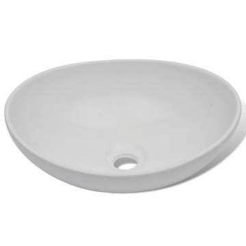 Ceramic Basin 40x33 cm Oval White