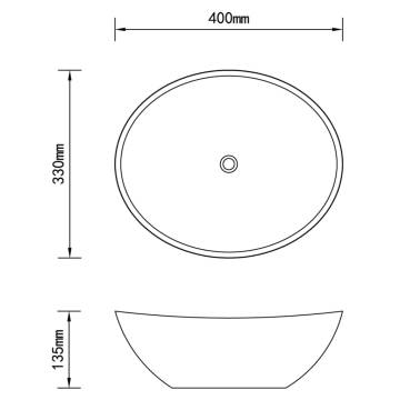 Ceramic Basin 40x33 cm Oval White