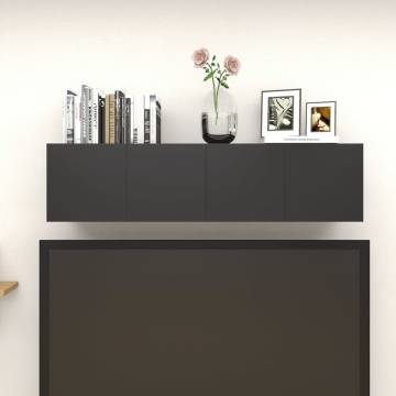 Wall Mounted TV Cabinets 4 pcs High Gloss Black 30.5x30x30 cm