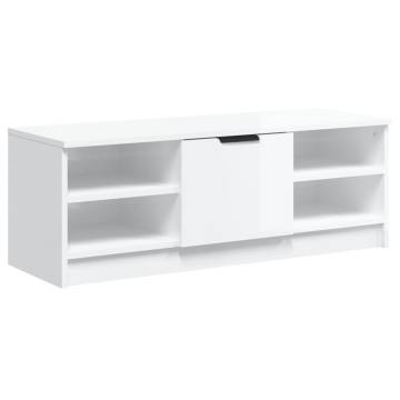 TV Cabinet High Gloss White 102x35.5x36.5 cm Engineered Wood