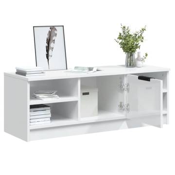 TV Cabinet High Gloss White 102x35.5x36.5 cm Engineered Wood