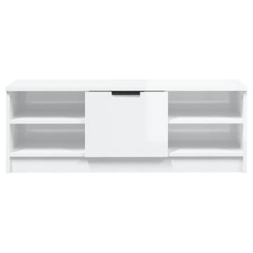 TV Cabinet High Gloss White 102x35.5x36.5 cm Engineered Wood