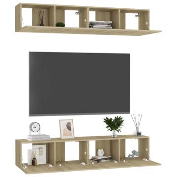 TV Cabinets 4 pcs Sonoma Oak 80x30x30 cm Engineered Wood