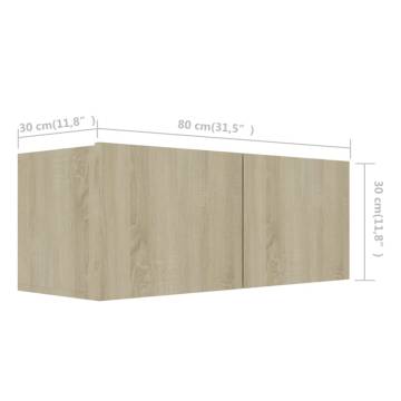 TV Cabinets 4 pcs Sonoma Oak 80x30x30 cm Engineered Wood