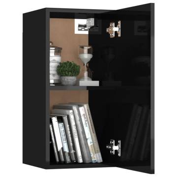 3 Piece TV Cabinet Set High Gloss Black Engineered Wood