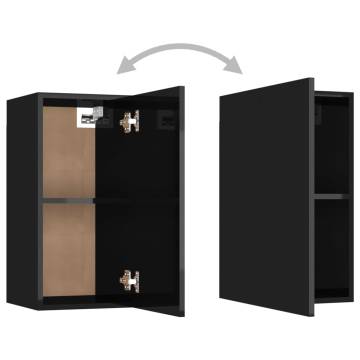 3 Piece TV Cabinet Set High Gloss Black Engineered Wood