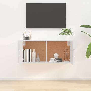 Wall Mounted TV Cabinet White 100x34.5x40 cm