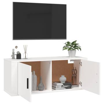 Wall Mounted TV Cabinet White 100x34.5x40 cm