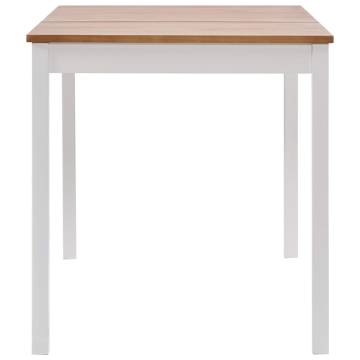 Dining Table White and Brown 140x70x73 cm Pinewood