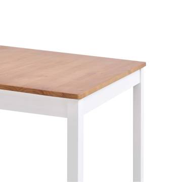 Dining Table White and Brown 140x70x73 cm Pinewood