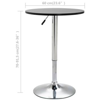 Bar Table Black Ø60 cm MDF