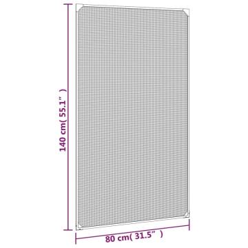 Magnetic Insect Screen for Windows White 80x140 cm