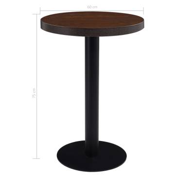 Bistro Table Dark Brown 60 cm MDF