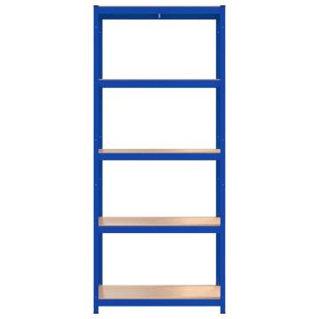 5-Layer Shelves 3 pcs Blue Steel&Engineered Wood