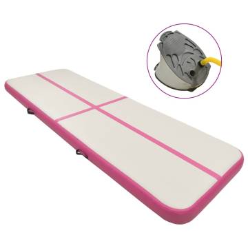 Inflatable Gymnastics Mat with Pump 300x100x20 cm PVC Pink