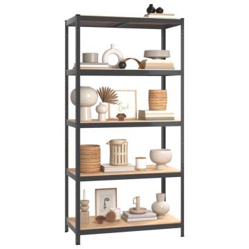 5-Layer Shelves 2 pcs Anthracite Steel&Engineered Wood