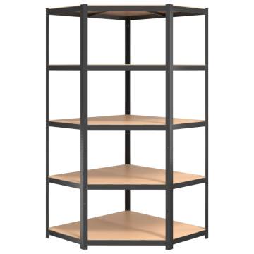 5-Layer Shelves 2 pcs Anthracite Steel&Engineered Wood