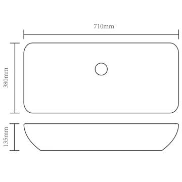 Luxury Ceramic Basin Rectangular Sink White 71 x 39 cm