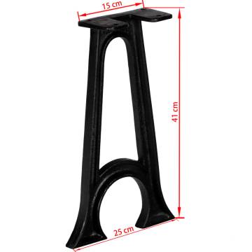 Bench Legs 2 pcs with Arched Base A-Frame Cast Iron