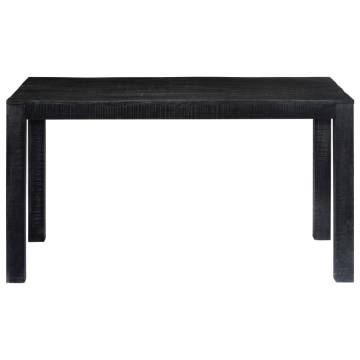 Dining Table Black 140x80x76 cm Solid Mango Wood