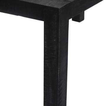 Dining Table Black 140x80x76 cm Solid Mango Wood