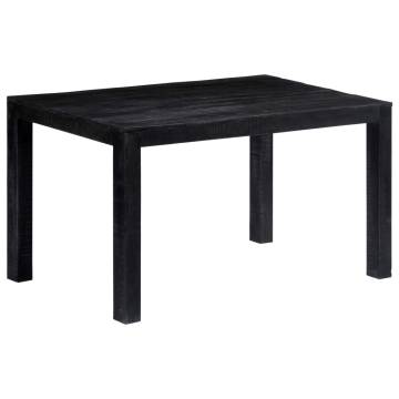 Dining Table Black 140x80x76 cm Solid Mango Wood