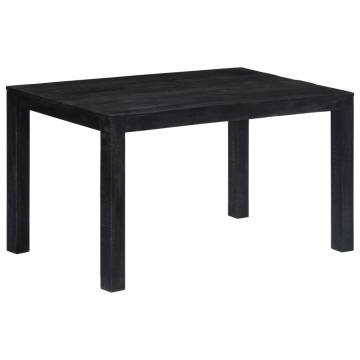 Dining Table Black 140x80x76 cm Solid Mango Wood