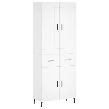 Highboard White 69.5x34x180 cm Engineered Wood