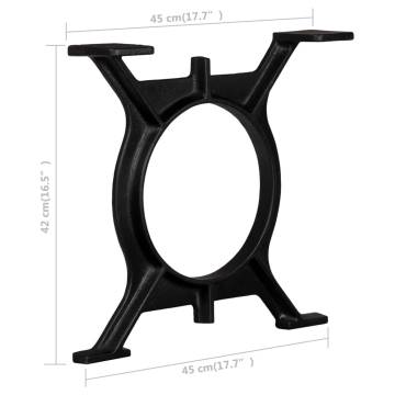 Coffee Table Legs 2 pcs O-Frame Cast Iron