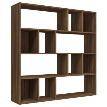 Book Cabinet Brown Oak 110x24x110 cm Engineered Wood