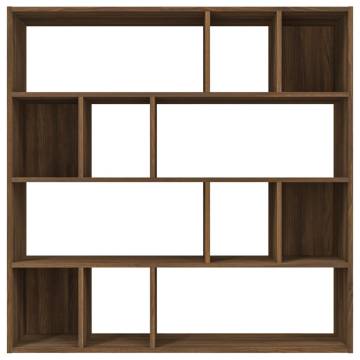 Book Cabinet Brown Oak 110x24x110 cm Engineered Wood